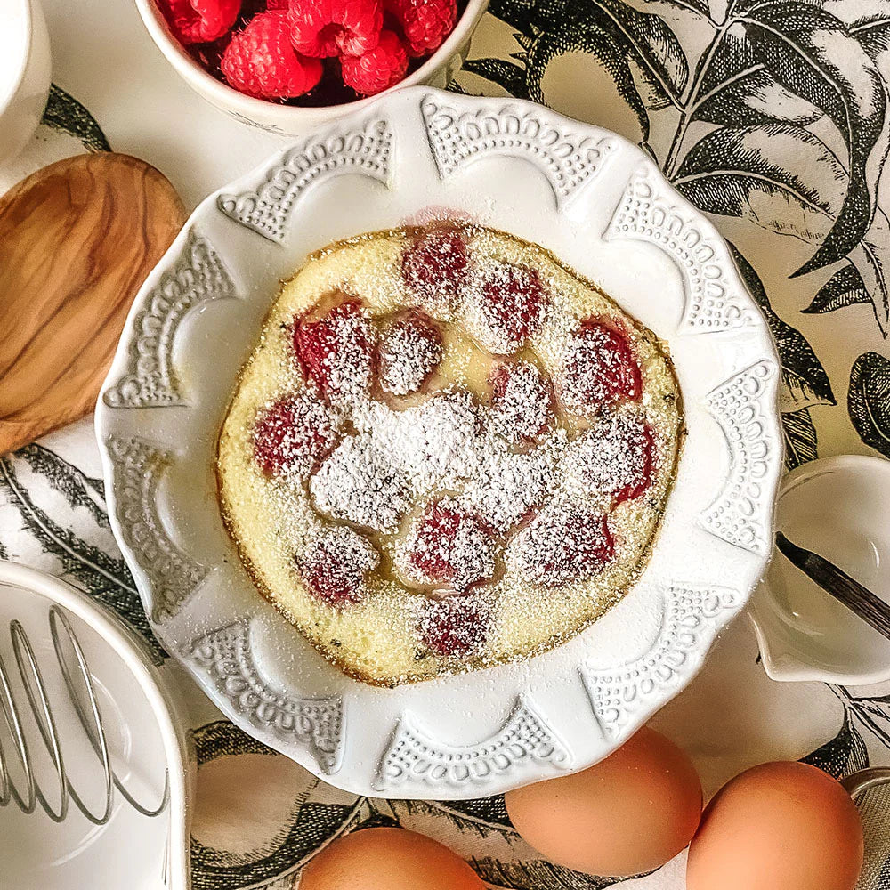 Photo of a vanilla raspberry dessert